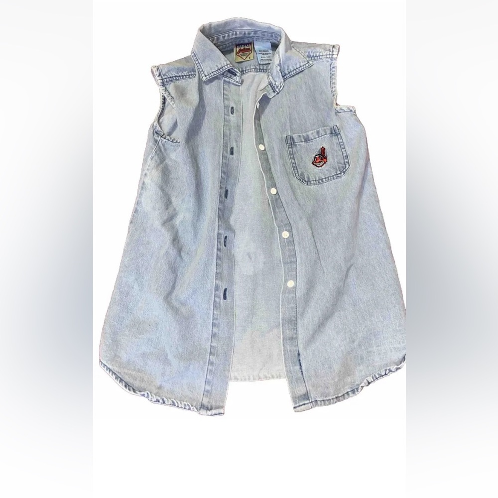 Cleveland Indians cutoff Jean jacket women’s
